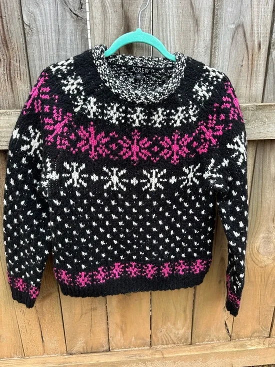 J. Crew black snowflake sweater