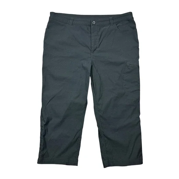 Eddie Bauer Tech Capri Pants Womens 16 Black Hiking Outdoor Camping Granola