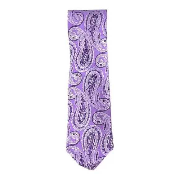 Hugo Boss 100% Silk Men's Tie Necktie Purple Paisley Made in Italy $98 NWT