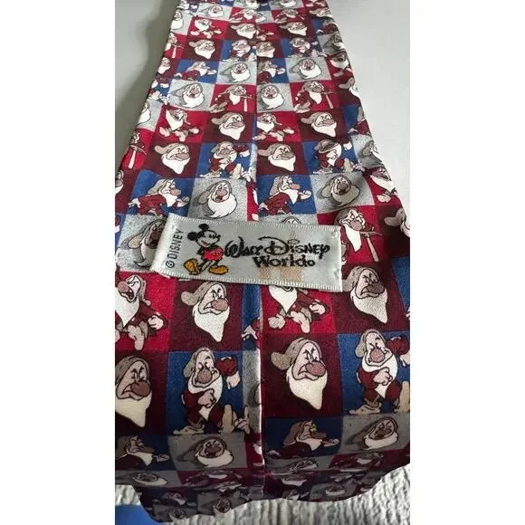 Disney Grumpy Tie – 100% Silk Vintage Walt Disney World Necktie