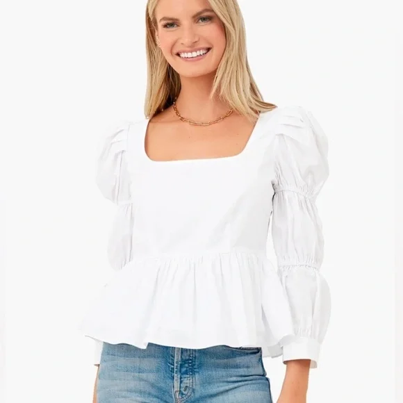 BOGO! Tuckernuck Hyacinth House White Clemons Long Sleeve Puff Blouse XL