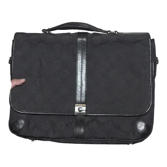 Tumi Signature Briefcase Laptop Bag Black No Strap Monogram No. 7611312504000000