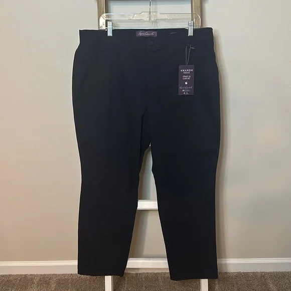 Gloria Vanderbilt Amanda Trouser Straight Leg Classic Rise Size 16W Short NWT