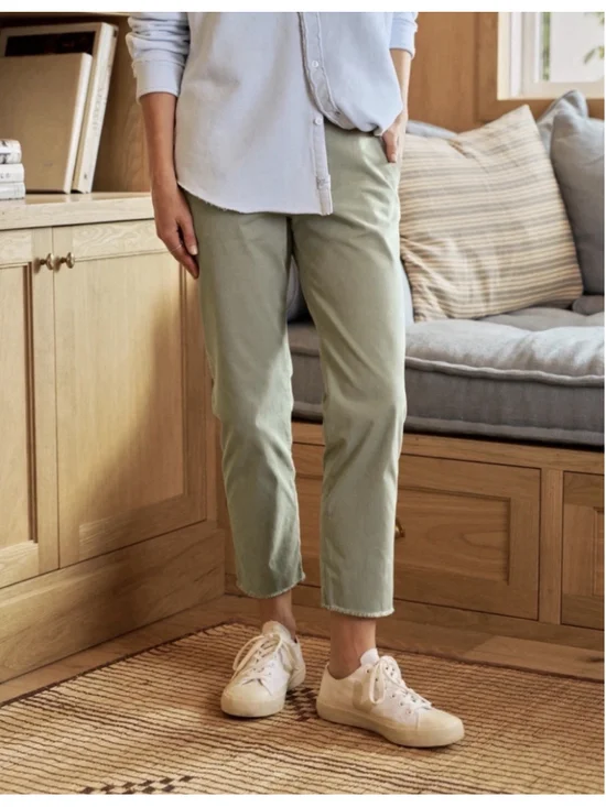 Frank & Eileen Wicklow Italian Performance Twill Chino Sage Green Size 6 NEW