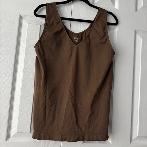 J. Crew Layering Tank Top Chocolate Brown Scoop Neck Size XXL