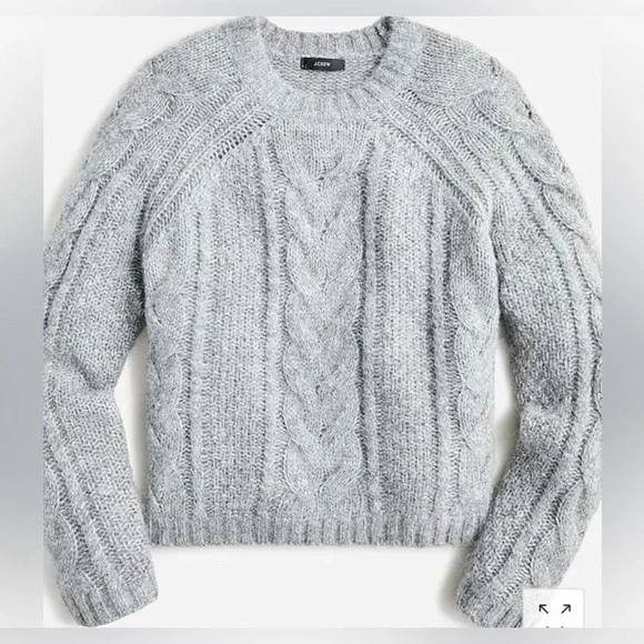 J. Crew | Metallic Cable Knit‎ Sweater Sz L #BM188