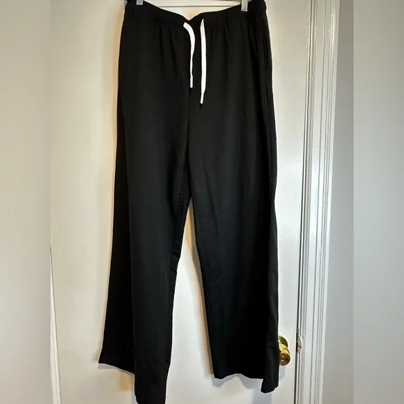 NWT Women’s Pinspark Black Wide Leg Lounge Pants XL. Soft. Flowy. Pockets.