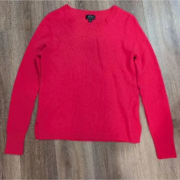 J.Crew Cashmere Slim-Fit Crewneck Neon Pink Sweater Sz S