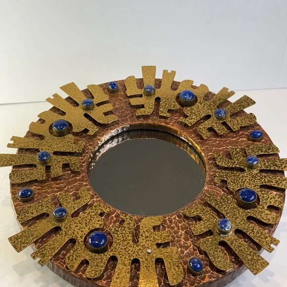 Artisan Mid-Century and South American craftsmanship 💙 Hand-etched Mirror