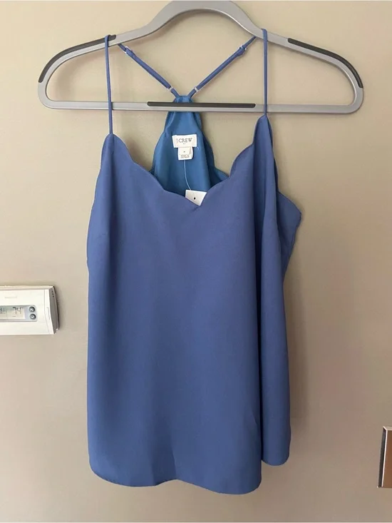 NWT J. CREW Scalloped Spaghetti Strap Cami Tank Racerback Size 8