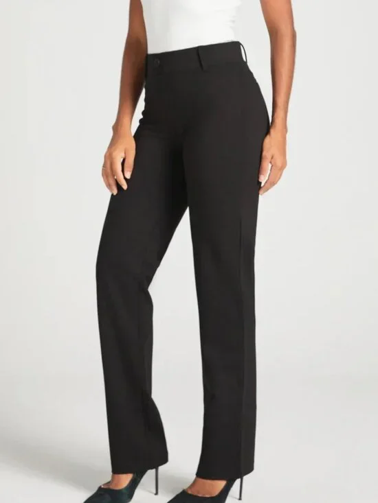 New Betabrand Black Straight Leg Classic DPYP Dress Pant Yoga Pants Medium Long