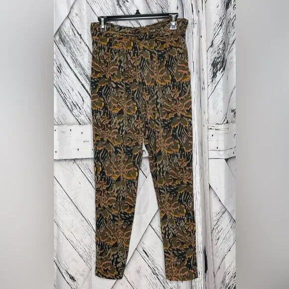 Anthropologie Elevenses Pattern Pull On Pants XS