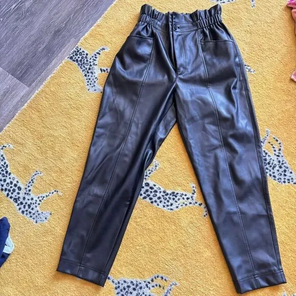 Madewell Faux Leather Paper bag Pants size 2