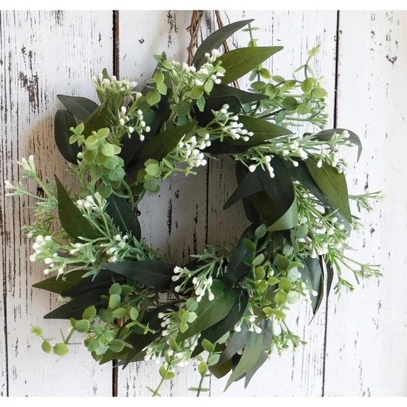 Dusty‎ Miller Wire Vine Neutral Candle Ring Wedding decor  Everyday Greenery