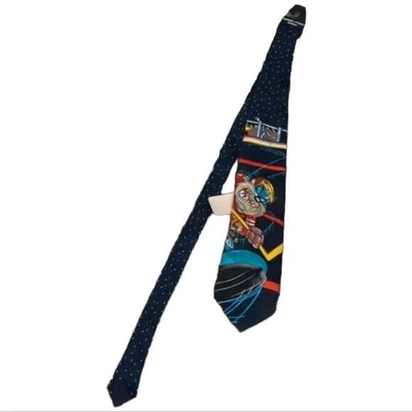 Looney Tunes Mania Sports Taz Tie Vintage Warner Bros Hockey Y2k