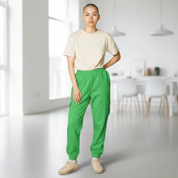Full Tilt lime green cargo pants flight‎ cargo nylon small