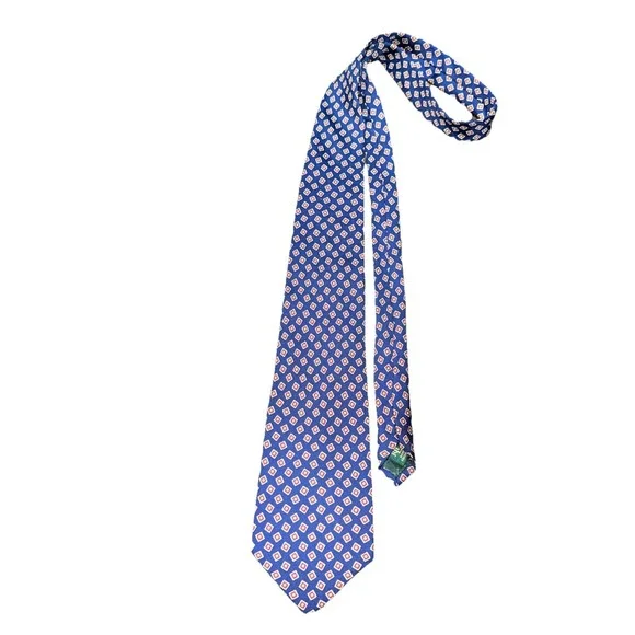 Vintage Lauren Ralph Lauren Necktie Mens‎ Blue/Red Shirt Tie 100% Silk