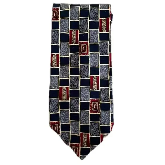 Tesoro Rosso Silk Geometric Tie