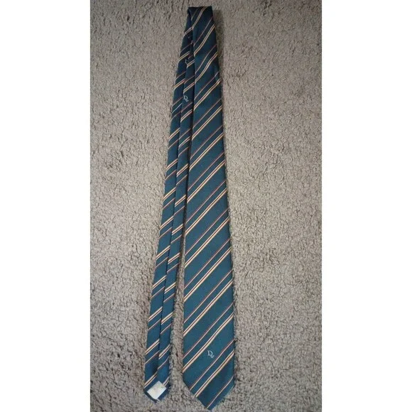 Vtg Christian Dior Men's Blue Striped Neck Tie Classsy Designer Preppy Boho