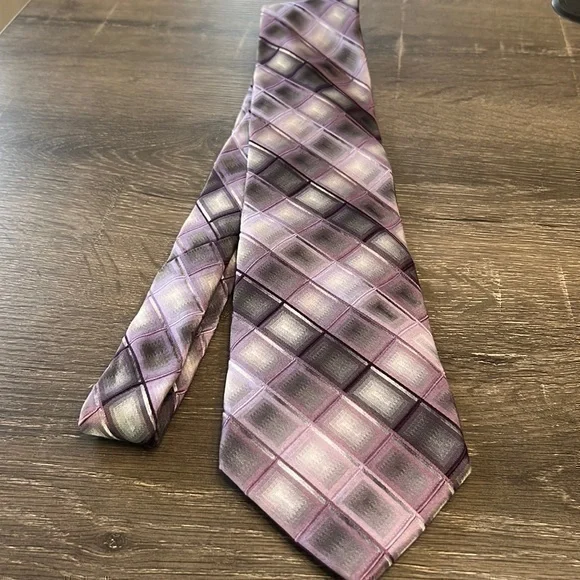 Stafford Performance Men’s Silk Necktie Purple Gray