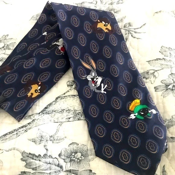 Vintage Looney‎ Tunes Navy Neck Tie EUC