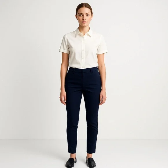 Zara Women’s Navy Mid-Rise Skinny Dress Pants Size 4 – Casual Workwear Trousers