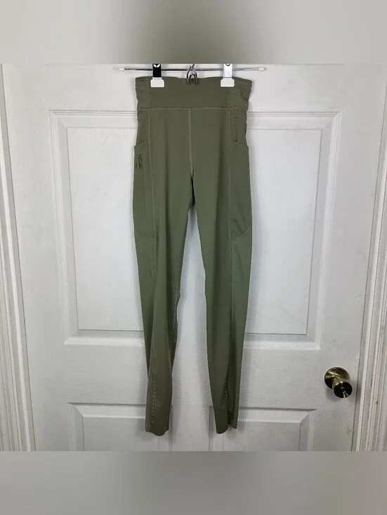 Lululemon Leggings 4 Womens Green Fast Free High Rise Light Reflect Running 27