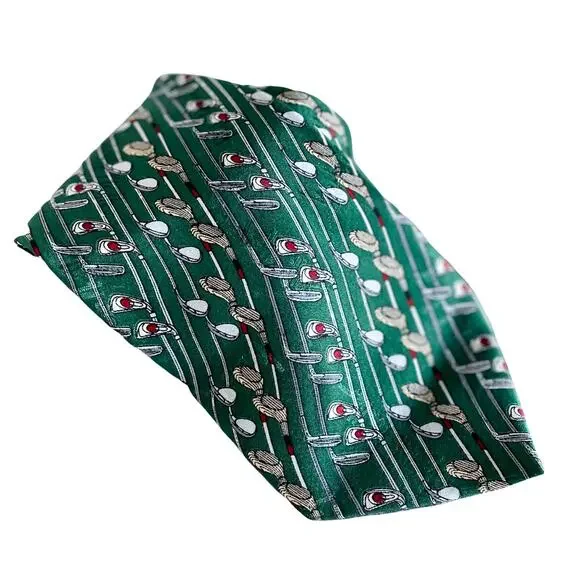 Nicole Miller vintage golf club 100% silk tie necktie preppy designer 4