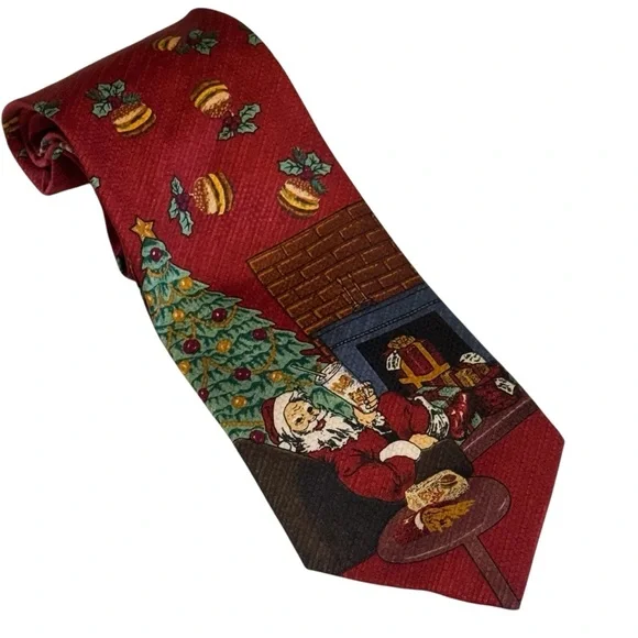 McDonald’s big Mac Santa Claus holiday Christmas men’s tie red 1994 rare vintage