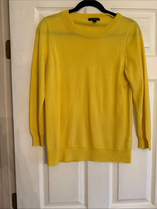 J. Crew Yellow Merino Wool Crewneck Sweater M