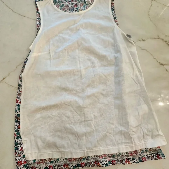 J. Crew White Floral Tank Top (Never worn)