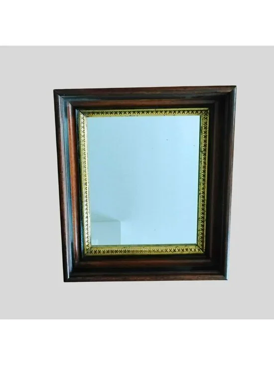 Antique Eastlake Victorian Mirror, Ornate Gold Gilt Walnut Wood Frame 16