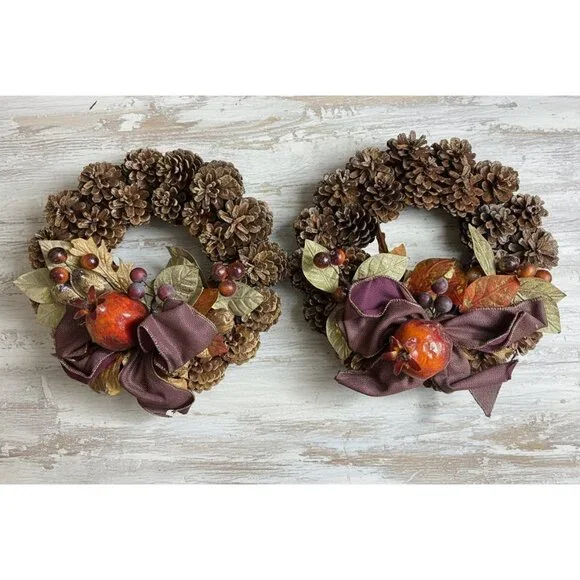 Autumn Pinecone‎ Wreath Decor – Set of 2