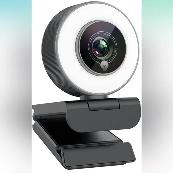 Angetube Streaming 1080P HD Webcam Built in Adjustable Ring Light‎ and Mic.