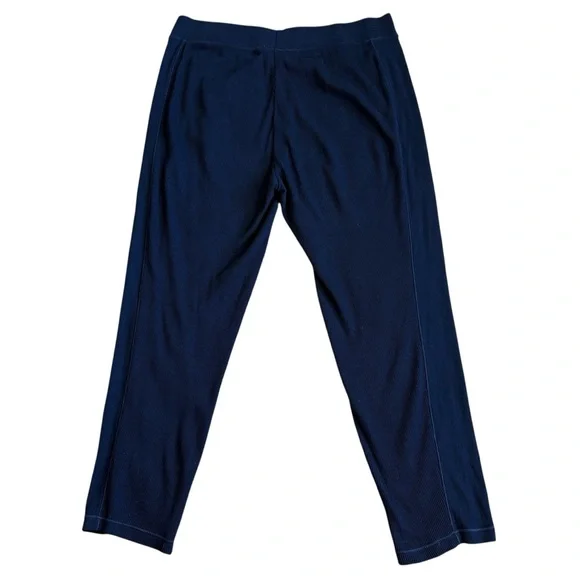 Chico’s Zenergy Navy Waffle Knit Pull On Pants Large Regular