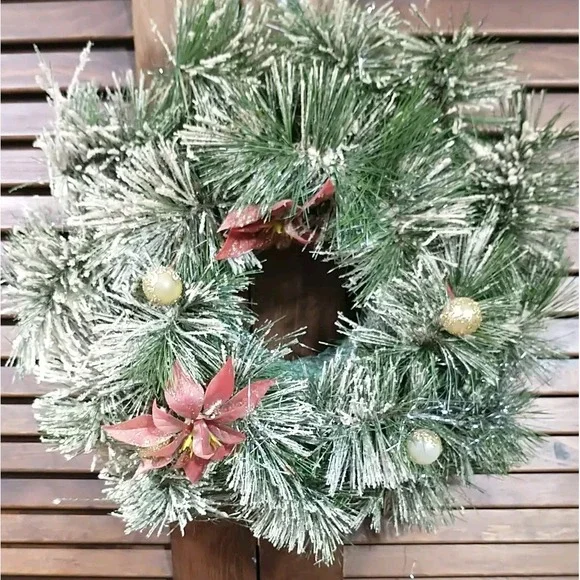 Vintage Flocked Christmas Wreath by Herman Rynveld's Son Corp New Albany, PA 16