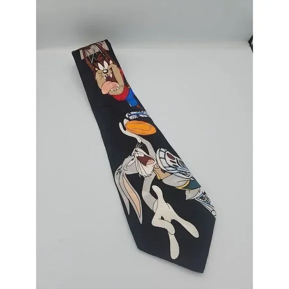Looney Tunes Mania Space Jam 1995 100% Silk Tie