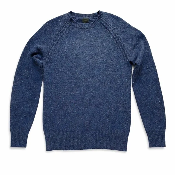 J.Crew Blue Knit Sweater Size Small Speckled Crewneck Classic Fit