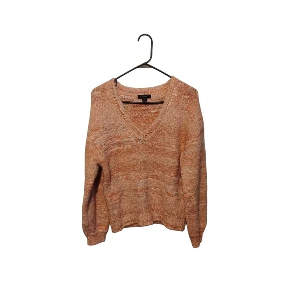 J. Crew Puff Sleeve V Neck Sweater Pink Small Wool Alpaca Blend Boho Preppy