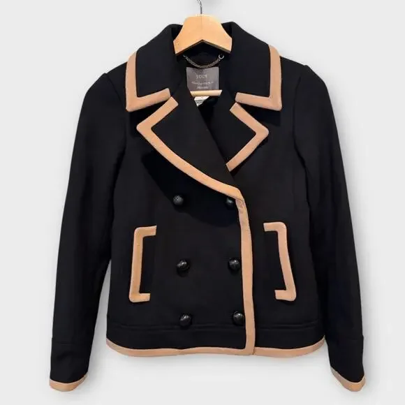 J. Crew Peacoat Wool by Nello Gori black tan Size 00