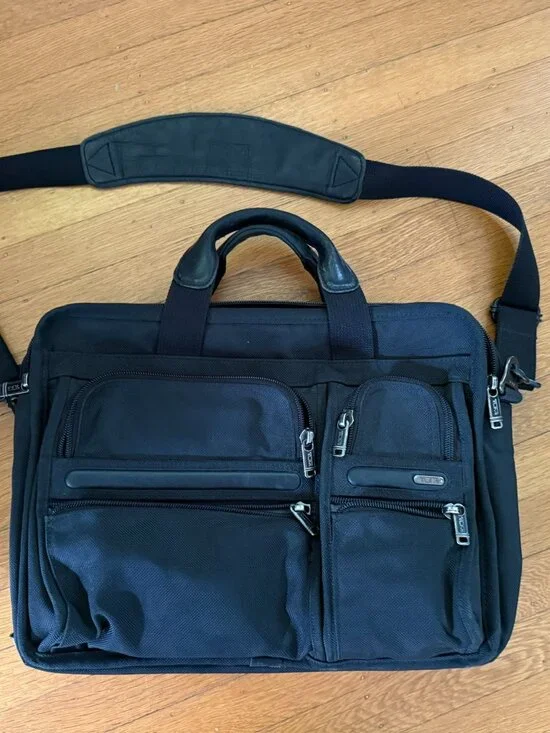 Tumi Alpha 26141D4 Black Expandable Laptop Briefcase