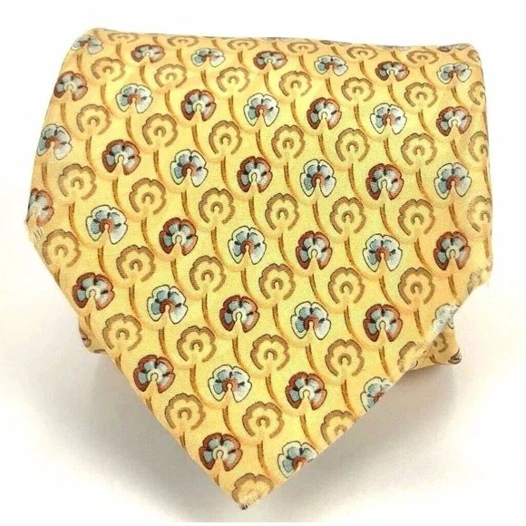 ERMENEGILDO ZEGNA Tie Silk Elegant Floral Necktie 100% Silk Made Italy 3.5 x 60
