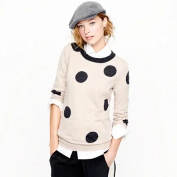 J. Crew • Merino Wool Tipi Polka Dot Sweater