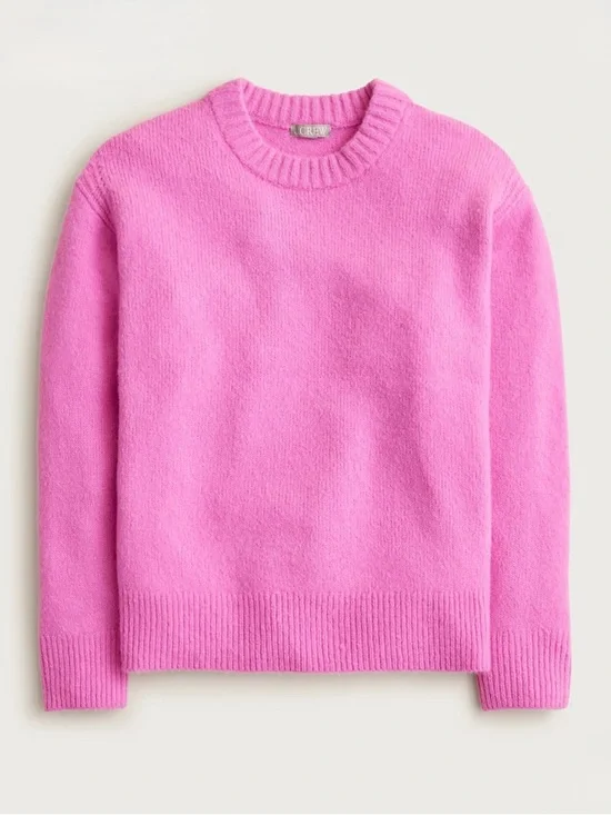 NWT J. CREW Women’s Relaxed crewneck pullover petunia pink wool alpaca blend XS