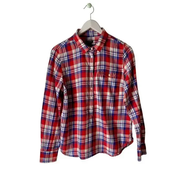 J. Crew Plaid Top Size Medium