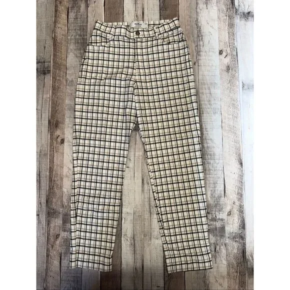 Hollister Pants Women's Ultra Hi-Rise Stretch Chino Multicolor Checkered Size S