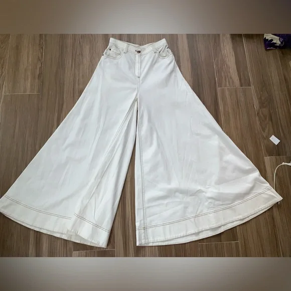 Brunello Cucinelli Womens Pants Wide Leg palazzo Jeans Culottes size 26