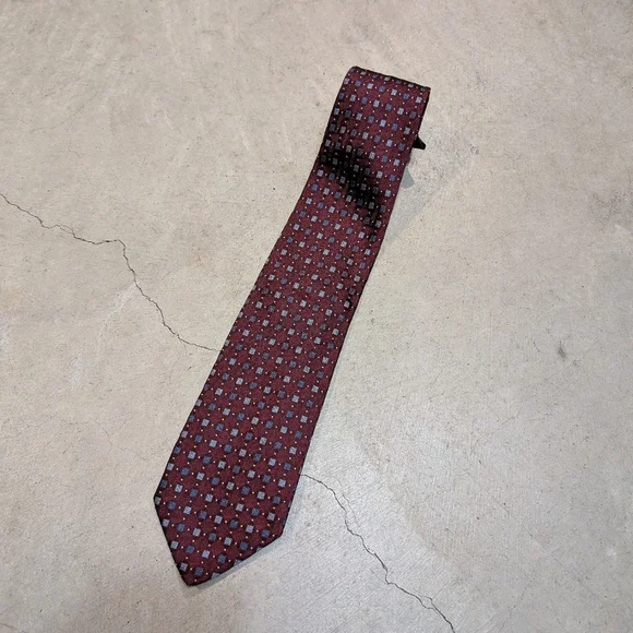 Barneys New York Red Geometric Tie 60.5