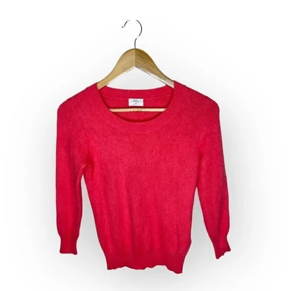 Wallace J. Crew Coral Super Soft Fuzzy Rabbit Hair Sweater