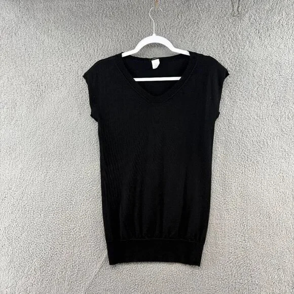 J. CREW Cap Sleeve Sweater 100% Merino Wool size small Fitted